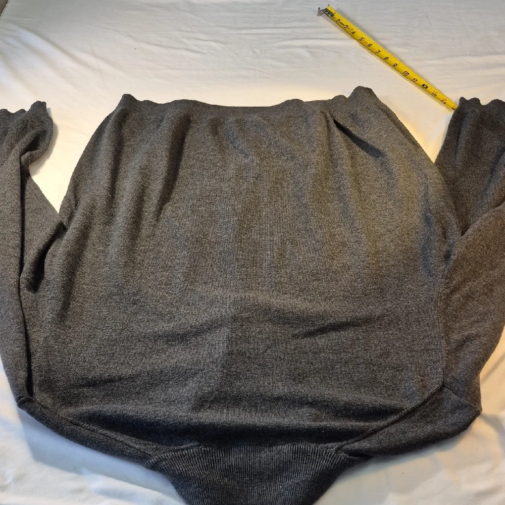 Roundtree & Yorke Gray Zip Up Long Dleeve Mens Sweater with Standing Collar - Picture 10 of 12